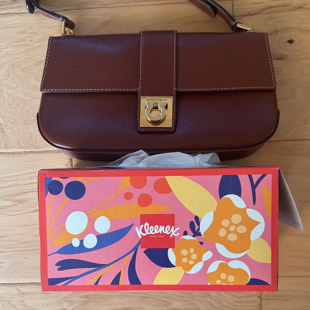 Salvatore Ferragamo Tan Leather Shoulder Bag - Picture 9 of 9